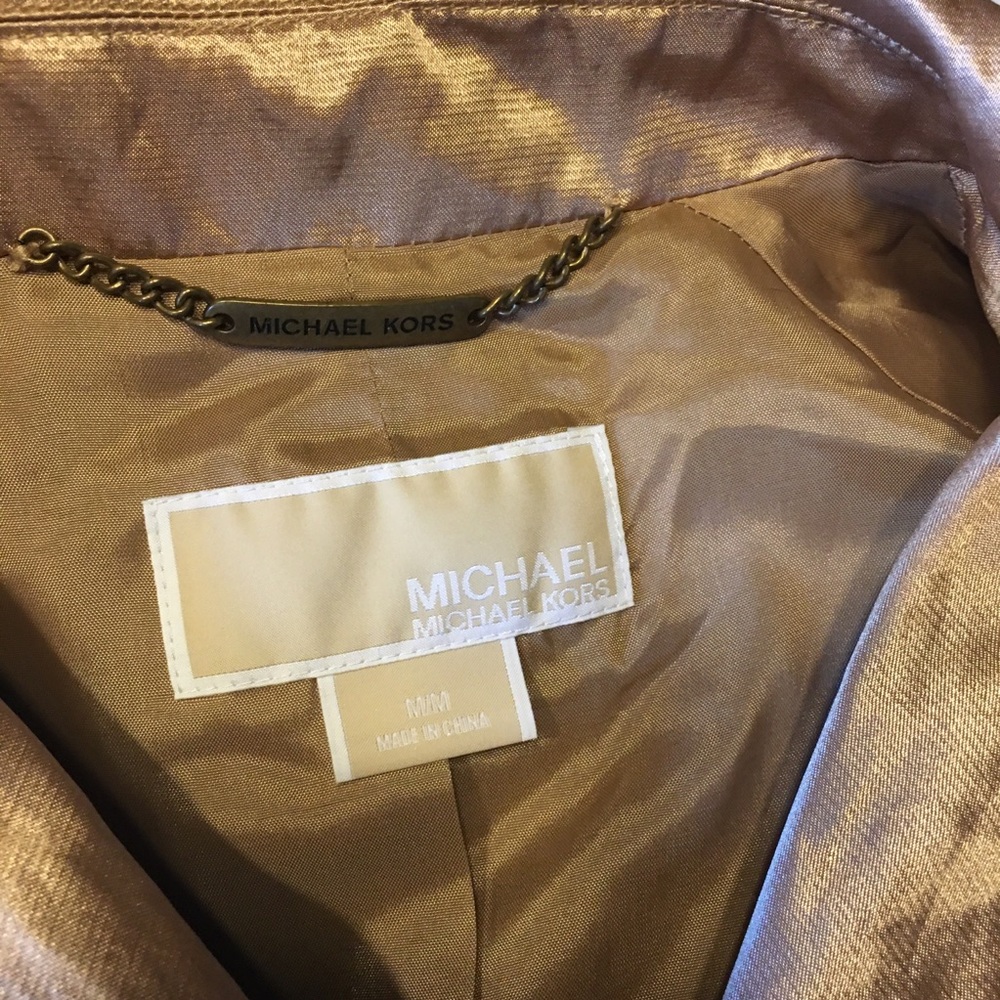 Michael Kors Metallic Gold Trench Coat M - Picture 9 of 14